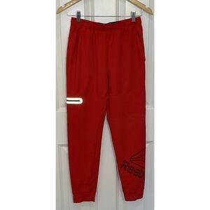 Reebok Unisex Youth Red Tapered Slim Joggers Jogging Pants Size 14/16
